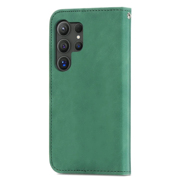 For Samsung Galaxy S26 Ultra Leather Case with Card Holder Magnetic Absorption Phone - Green - 6