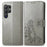 For Samsung Galaxy S26 Ultra Leather Case Four-Leaf Clover Wallet Phone Coverv - Grey - 1