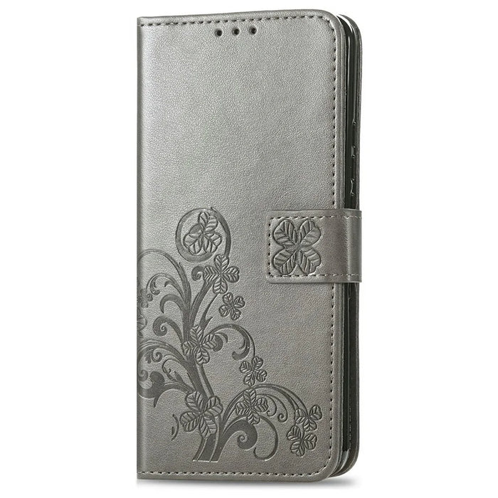 For Samsung Galaxy S26 Ultra Leather Case Four-Leaf Clover Wallet Phone Coverv - Grey - 5