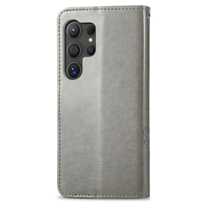 For Samsung Galaxy S26 Ultra Leather Case Four-Leaf Clover Wallet Phone Coverv - Grey - 6
