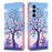 For Samsung Galaxy A54 5G Leather Case Pattern Printing Wallet Stand Flip Mobile Cover - Two Owls - 1