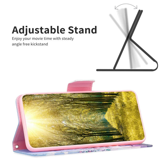 For Samsung Galaxy A54 5G Leather Case Pattern Printing Wallet Stand Flip Mobile Cover - Two Owls - 2
