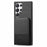 For Samsung Galaxy S26 Ultra Phone Case Cloth Texture Leather + PC + TPU Cover with RFID Blocking Card Holder - Black - 2