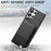For Samsung Galaxy S26 Ultra Phone Case Cloth Texture Leather + PC + TPU Cover with RFID Blocking Card Holder - Black - 6