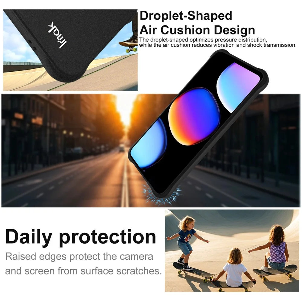 IMAK For ZTE nubia V80 Max 4G Case TPU Phone Cover Airbag Shockproof Protection - Matte Black - 5