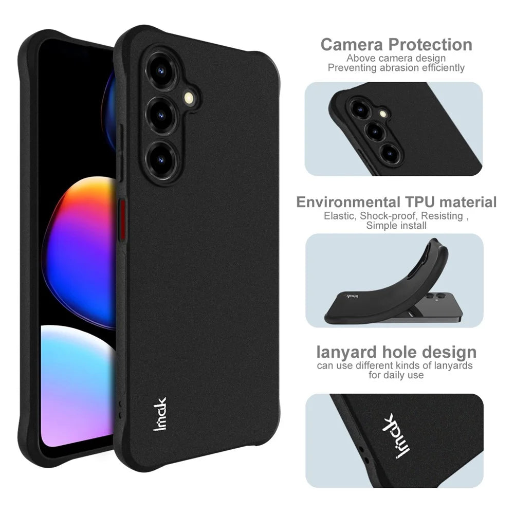 IMAK For ZTE nubia V80 Max 4G Case TPU Phone Cover Airbag Shockproof Protection - Matte Black - 6