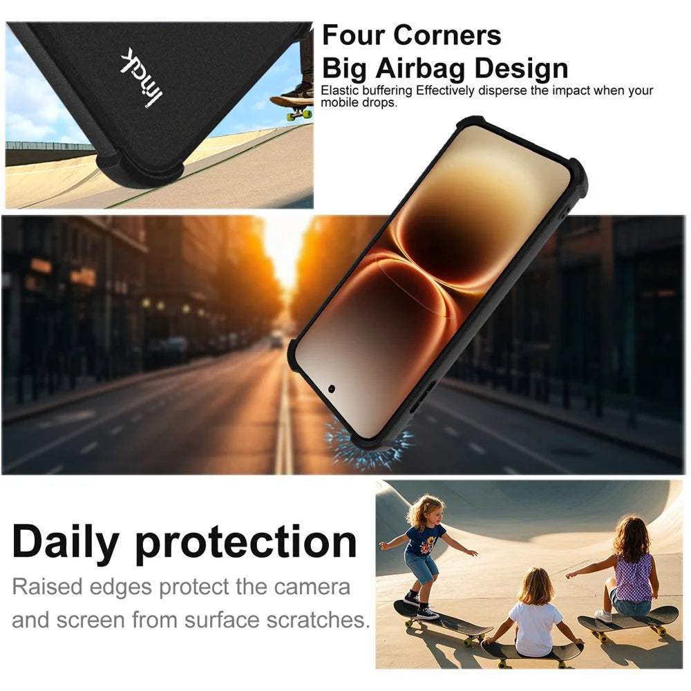 IMAK For vivo iQOO 15 Ultra 5G Case TPU Phone Cover Airbag Shockproof Protection - Matte Black - 5