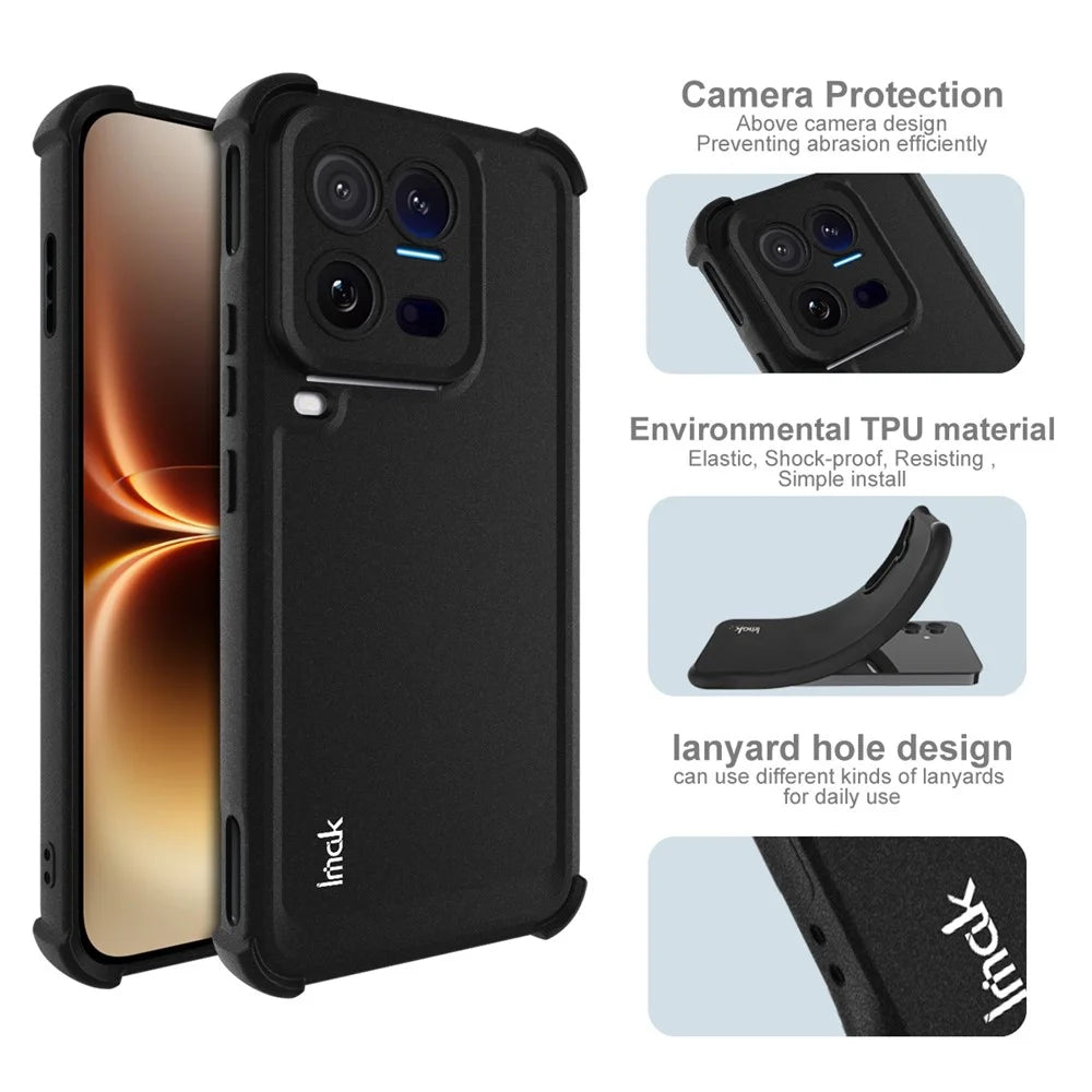 IMAK For vivo iQOO 15 Ultra 5G Case TPU Phone Cover Airbag Shockproof Protection - Matte Black - 6