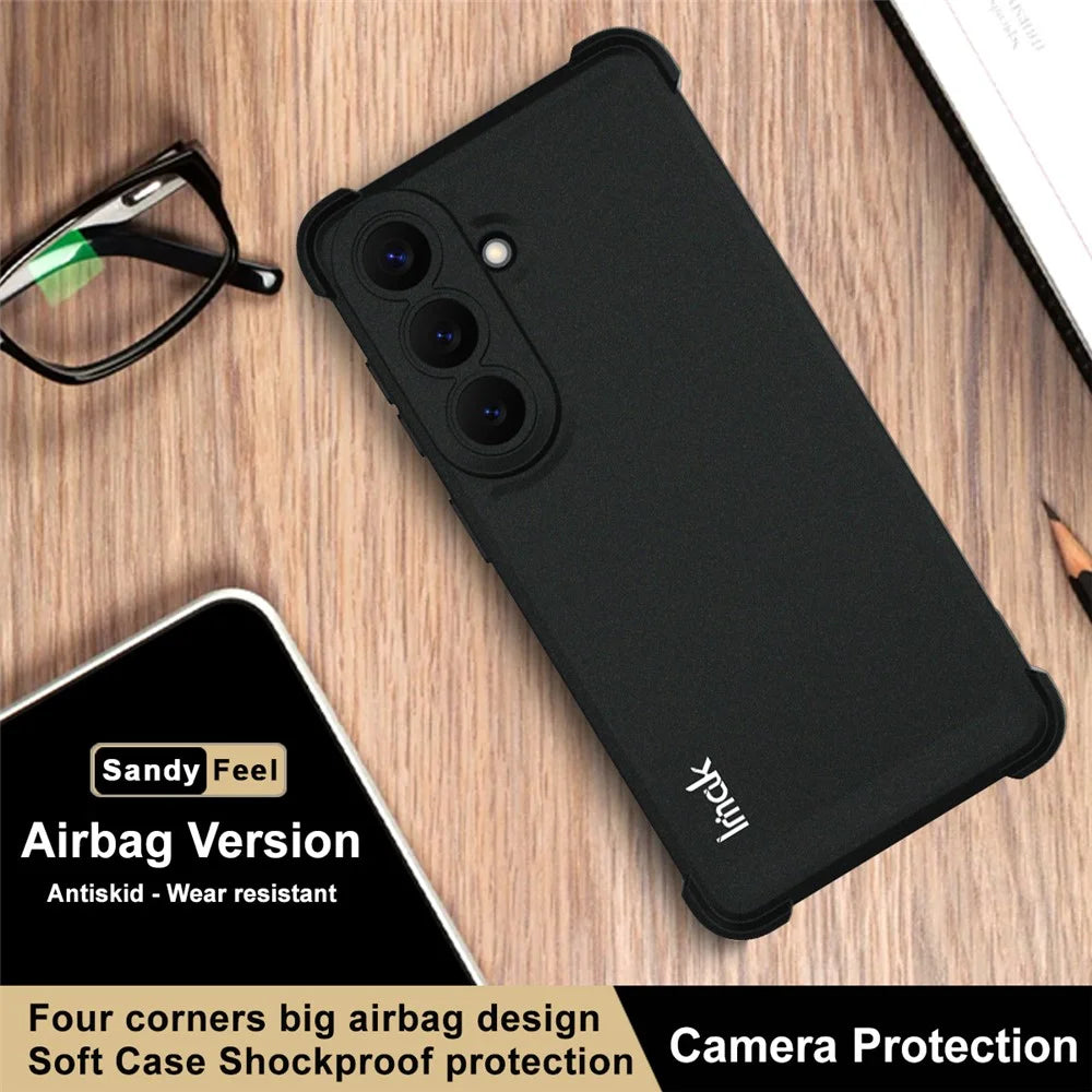 IMAK For Samsung Galaxy S26+ Case TPU Phone Cover Airbag Shockproof Protection - Matte Black - 4
