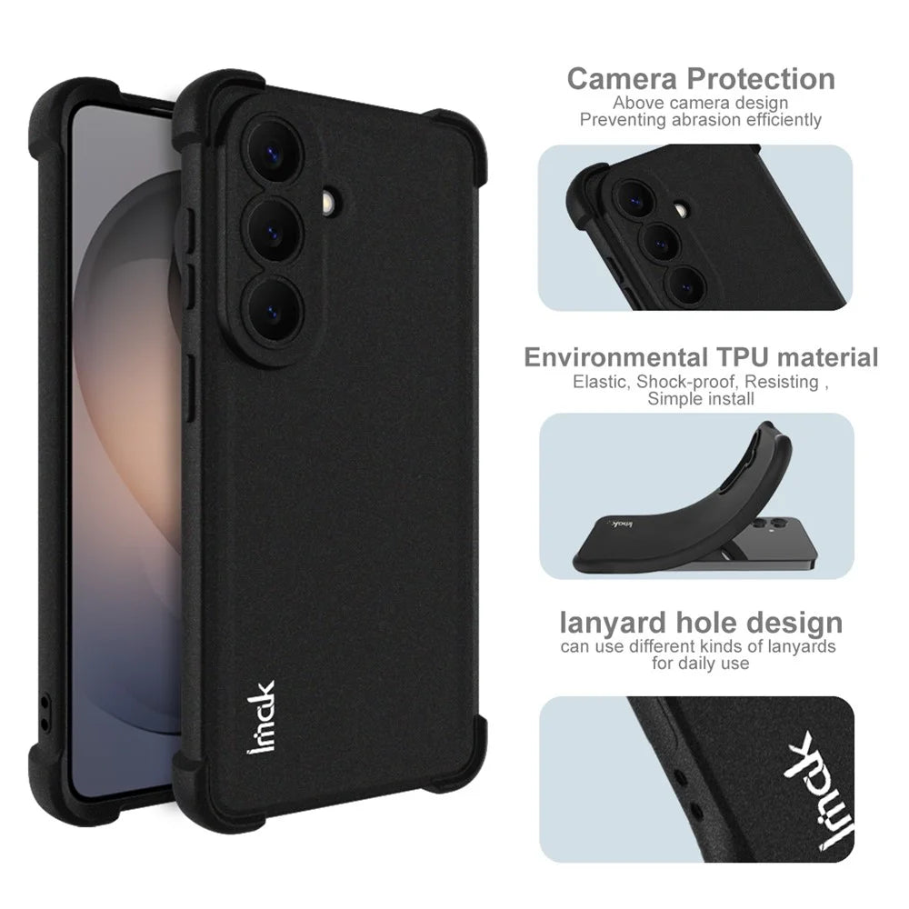 IMAK For Samsung Galaxy S26+ Case TPU Phone Cover Airbag Shockproof Protection - Matte Black - 6