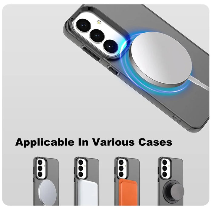 IMAK For Samsung Galaxy S26+ Magnetic Case Candy Color Anti Drop TPU + PET Back Cover - Black - 5