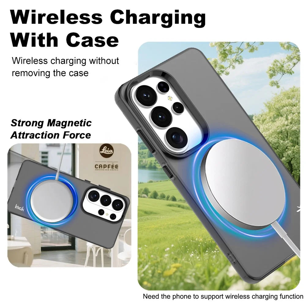 IMAK For Samsung Galaxy S26 Ultra Magnetic Case Candy Color Anti Drop TPU + PET Back Cover - Black - 2