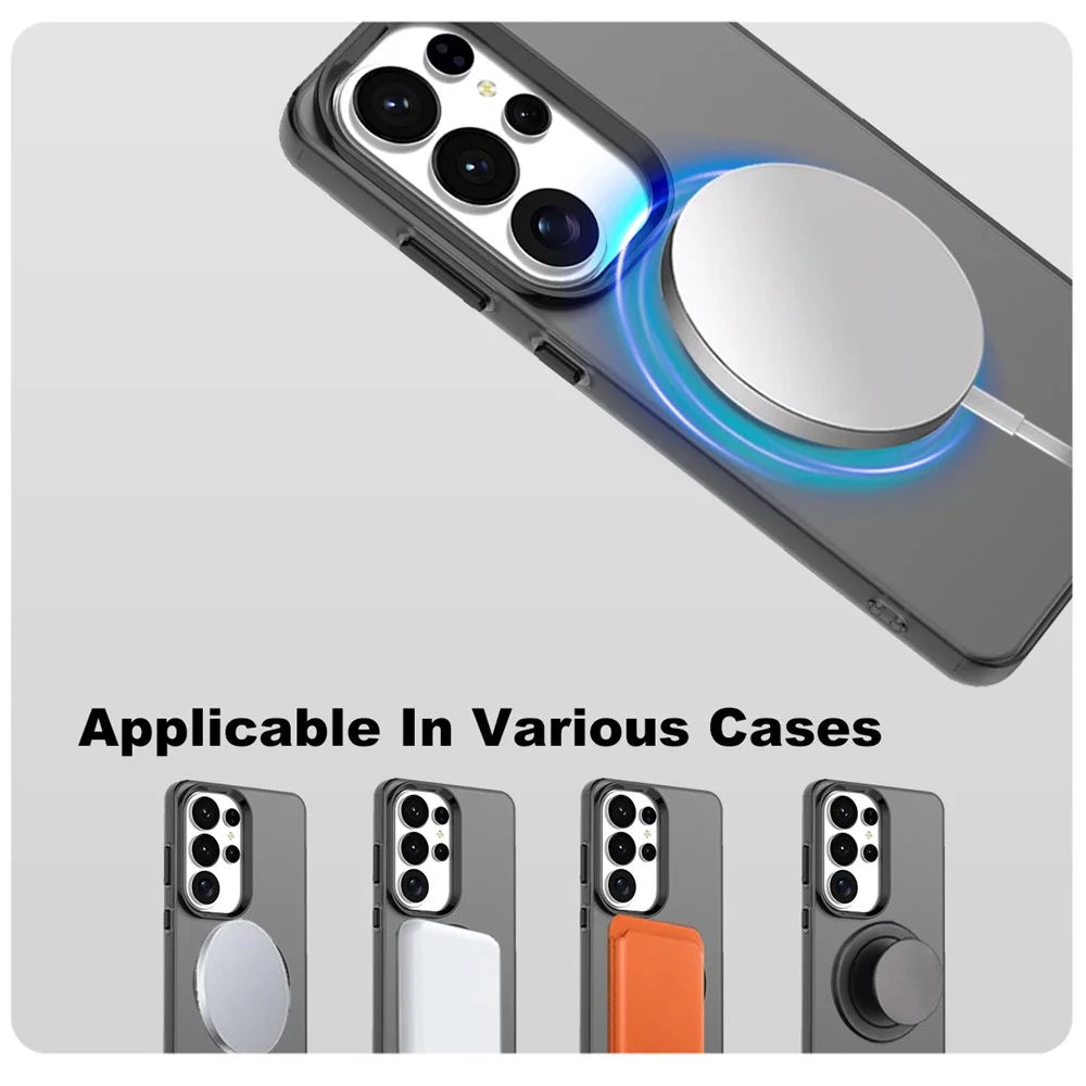 IMAK For Samsung Galaxy S26 Ultra Magnetic Case Candy Color Anti Drop TPU + PET Back Cover - Black - 5
