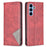 For Samsung Galaxy A54 5G Leather Case with Card Holder Imprinting Pattern Phone Stand Cover - Red - 1