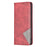 For Samsung Galaxy A54 5G Leather Case with Card Holder Imprinting Pattern Phone Stand Cover - Red - 7