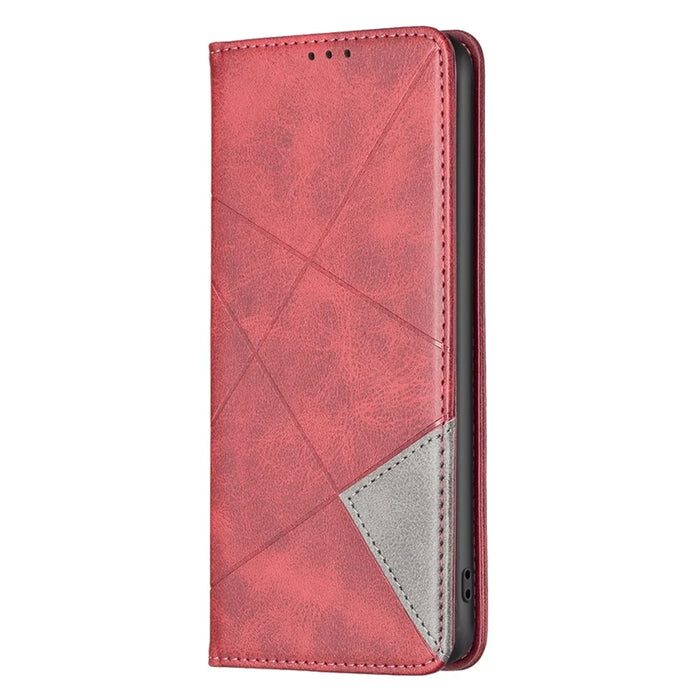 For Samsung Galaxy A54 5G Leather Case with Card Holder Imprinting Pattern Phone Stand Cover - Red - 7