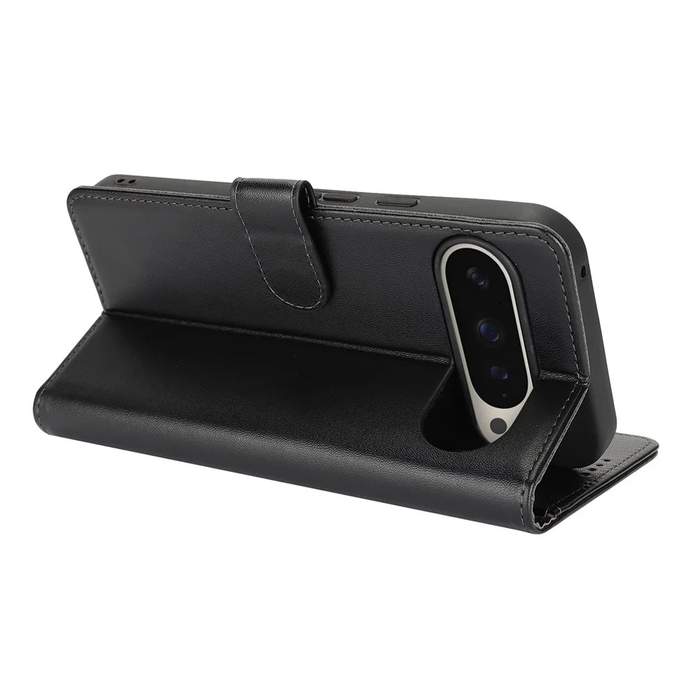 For Google Pixel 9 Pro  /  Pixel 9 Stand Case Shockproof Leather Wallet Phone Cover - Black - 4