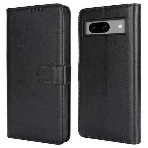 For Google Pixel 8a Stand Case Shockproof Leather Wallet Phone Cover - Black - 1