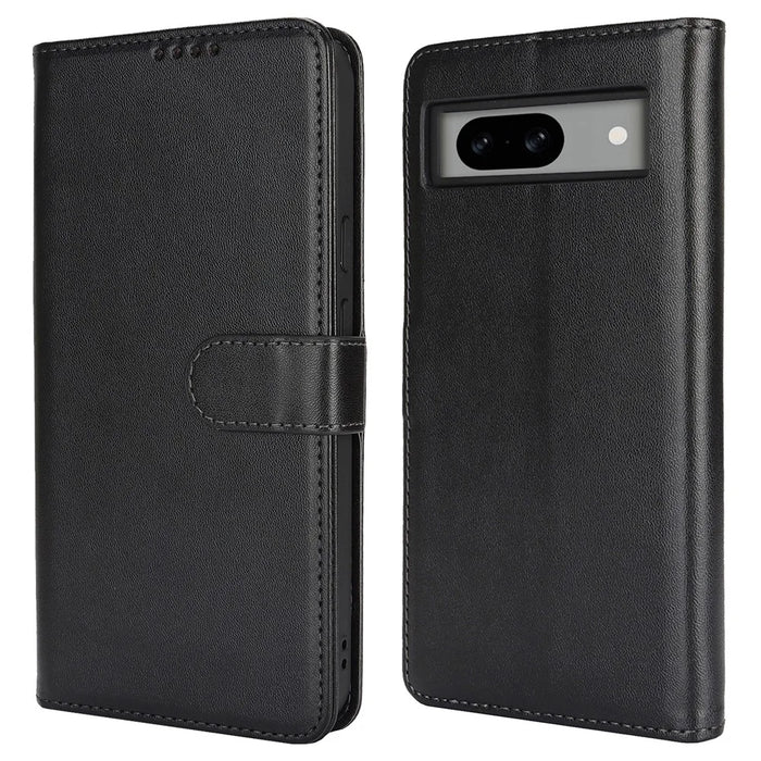 For Google Pixel 8a Stand Case Shockproof Leather Wallet Phone Cover - Black - 1