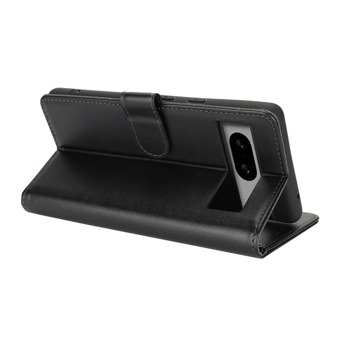 For Google Pixel 8a Stand Case Shockproof Leather Wallet Phone Cover - Black - 4
