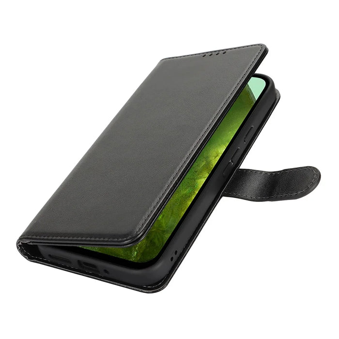For Google Pixel 8a Stand Case Shockproof Leather Wallet Phone Cover - Black - 6