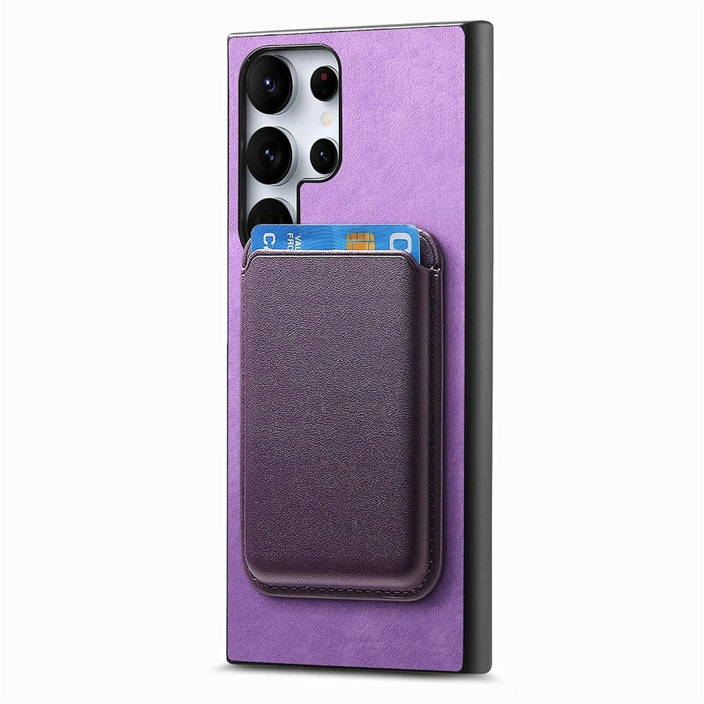 For Samsung Galaxy S26 Ultra Case Detachable Magnetic Card Bag Leather Phone Back Cover - Purple - 2