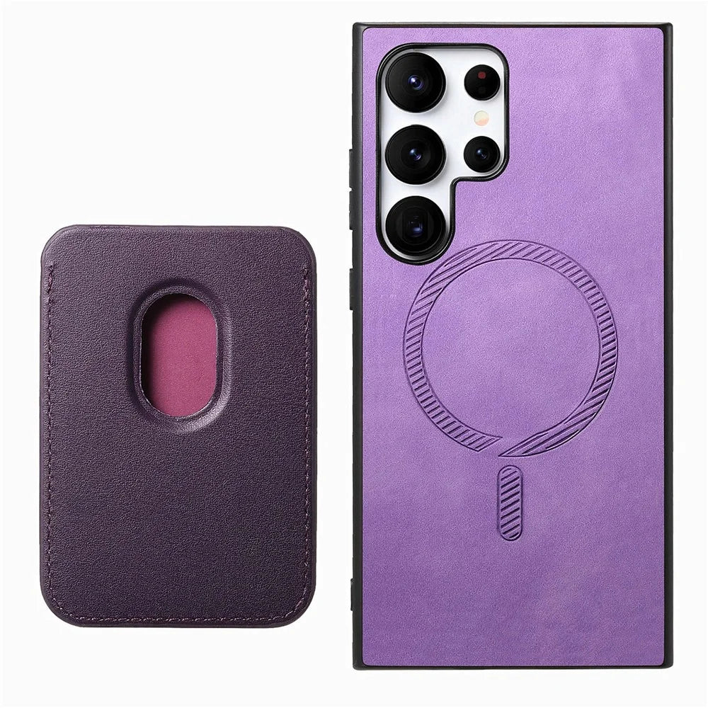 For Samsung Galaxy S26 Ultra Case Detachable Magnetic Card Bag Leather Phone Back Cover - Purple - 4