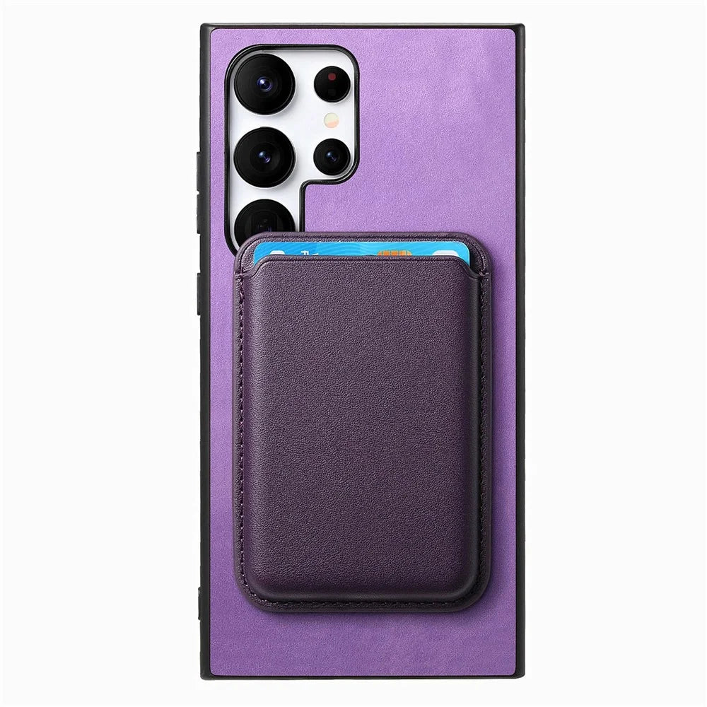 For Samsung Galaxy S26 Ultra Case Detachable Magnetic Card Bag Leather Phone Back Cover - Purple - 6