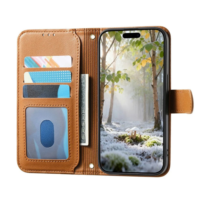 Stand Case For Google Pixel 10 Pro  /  10 Imprint TPU PU Leather Zipper Pocket Wallet Phone Cover with Strap - Brown - 2