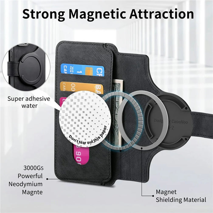 CASENEO MW-03 for Google Pixel 10a Magnetic Case Detachable Leather Phone Wallet Cover - Black - 5