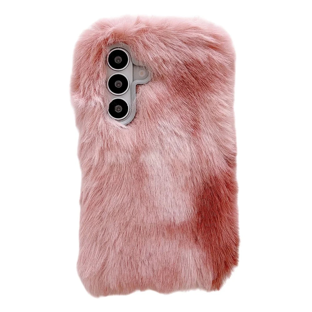 For Samsung Galaxy S26+ Case 2cm Long Plush Fluffy Soft TPU Phone Cover - Brown - 2