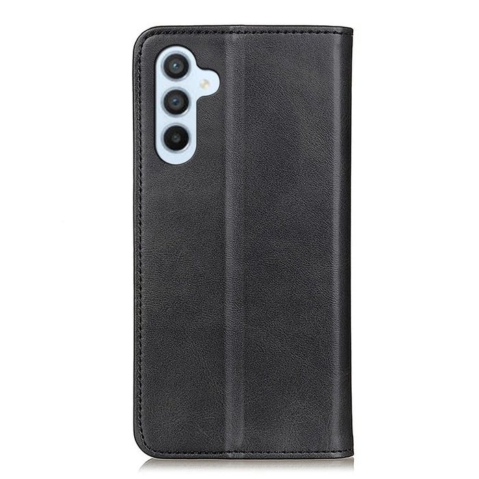 Cowhide Texture Phone Cover For Samsung Galaxy A54 5G, Split Leather + TPU Magnetic Auto Closing Scratch-resistant Phone Case Stand Wallet - Black - 7