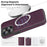 For iPhone 13 Pro Max Case Compatible with MagSafe Leather Back Phone Cover - Dark Purple - 5