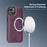 For iPhone 14 Plus Case Compatible with MagSafe Leather Back Phone Cover - Dark Purple - 3