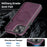 For iPhone 14 Plus Case Compatible with MagSafe Leather Back Phone Cover - Dark Purple - 4
