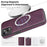 For iPhone 14 Plus Case Compatible with MagSafe Leather Back Phone Cover - Dark Purple - 5