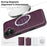 For iPhone 16 Plus Case Compatible with MagSafe Leather Back Phone Cover - Dark Purple - 5