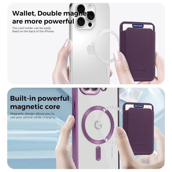 For Google Pixel 10a Magnetic Phone Case TPU + PC Mobile Cover with Card Bag - Purple - 7