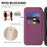 For Google Pixel 10a Magnetic Case RFID Blocking Card Holder Leather Phone Cover - Dark Purple - 4