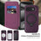 For Google Pixel 10a Magnetic Phone Case RFID Blocking Leather Wallet Cover with Rotating Ring Kickstand - Dark Purple - 4