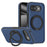 For Google Pixel 10a Magnetic Case with Ring Kickstand PU Leather Back Cover - Sapphire - 1
