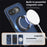 For Google Pixel 10a Magnetic Case with Ring Kickstand PU Leather Back Cover - Sapphire - 6