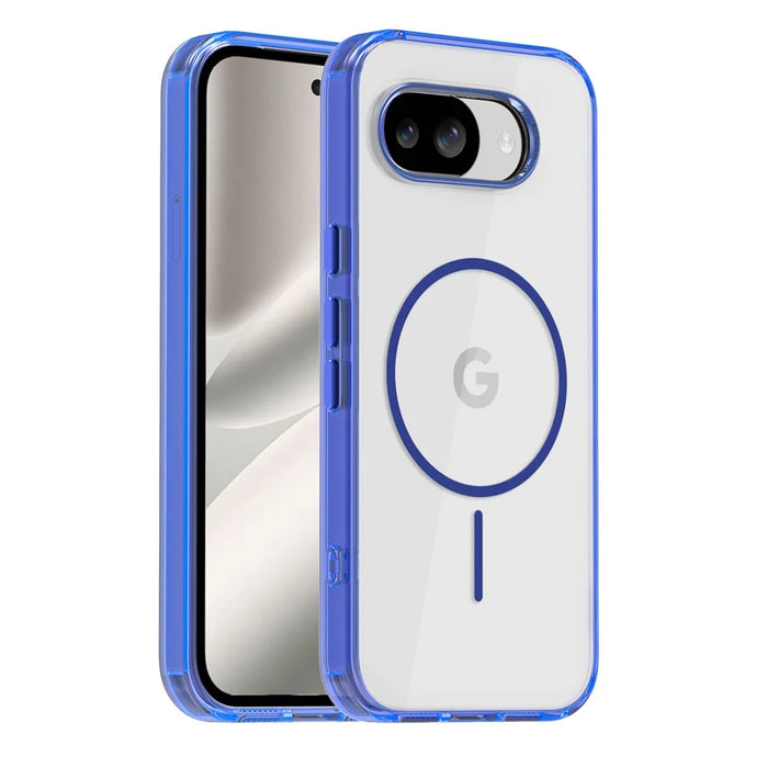For Google Pixel 10a Magnetic Case TPU PC Clear Phone Cover - Sapphire - 1