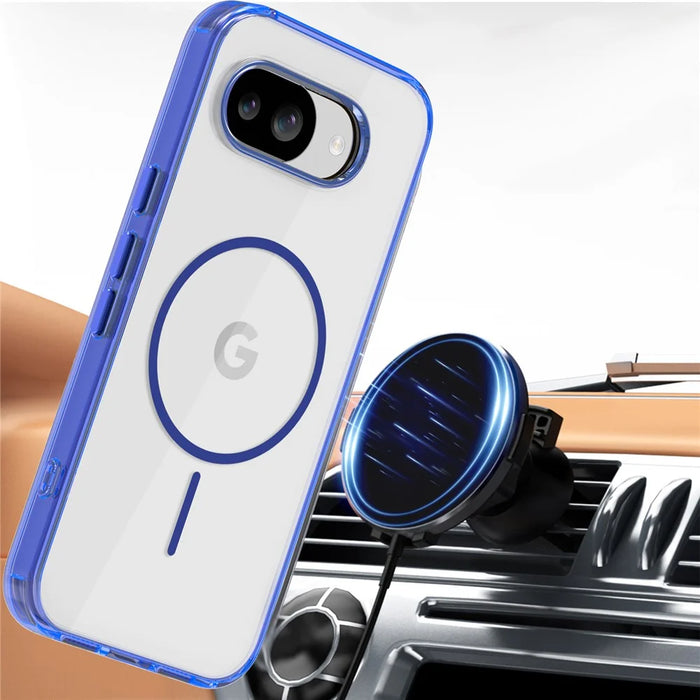 For Google Pixel 10a Magnetic Case TPU PC Clear Phone Cover - Sapphire - 3