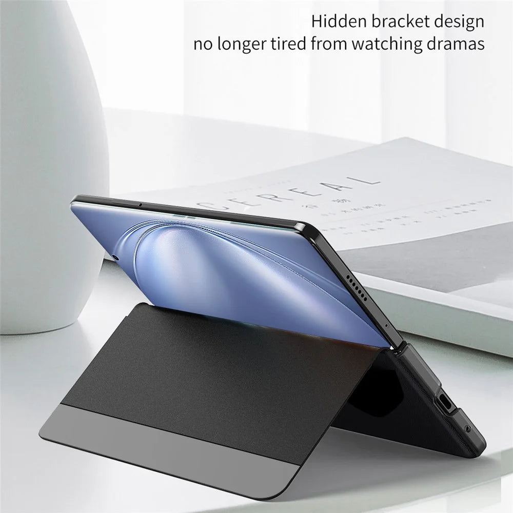 For vivo X Fold6 5G Case View Window PU Leather Stand Smart Phone Cover - Black - 7