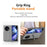 For vivo X Fold6 5G Case Kickstand Wristband PC Phone Cover with Tempered Glass Film - Grey - 7