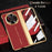 For vivo X Fold6 5G Case PU Leather + PC Electroplating Phone Cover with Tempered Glass Screen Film - Red - 5