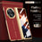 For Honor Magic V6 5G Case PU Leather + PC Electroplating Phone Cover with Tempered Glass Screen Film - Red - 4