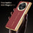 For Honor Magic V6 5G Case PU Leather + PC Electroplating Phone Cover with Tempered Glass Screen Film - Red - 7