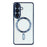 For Samsung Galaxy A37 5G Magnetic Case Electroplated TPU Phone Cover with Lens Film - Blue - 2